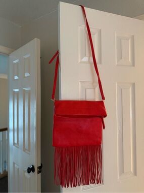 Bam Forever Red Fringe Crossbody Bag